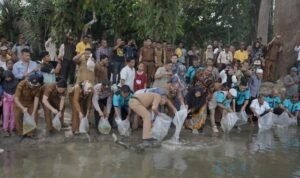 Wakil Bupati Asahan Tabur Benih Bibit Ikan di Teluk Dalam